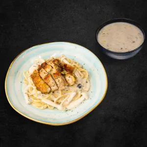 Creamy Carbonara With Truffle Mushroom Soup